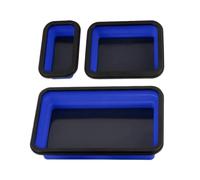 Set di vassoi pieghevoli in PVC da 3 pezzi | 3 pezzi multicolori for organizzare piccole parti hardware(Blue)