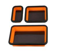 Set di vassoi pieghevoli in PVC da 3 pezzi | 3 pezzi multicolori for organizzare piccole parti hardware(Yellow)