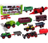 Set di Veicoli Agricoli con Trattori in Metallo