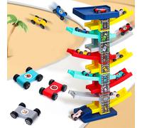 Set di Veicoli Giocattolo Da Corsa con Rampa per Auto Giocattolo Montessori