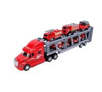 Set di Veicoli per Bisarca in Scala 1:48 con 6 Mini Auto in Metallo, Camion di Ingegneria per Giochi per Bambini e Display da Collezione (A)