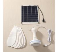 Set di ventilatore da soffitto a energia solare con pannello solare da 20 W, doppia alimentazione (solare/USB), diametro 42 cm, funzionamento silenzioso, 36 dB, per campeggio e esterni