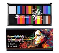 Set di vernice per viso, pittura per viso e corpo,Pittura per il viso a base d'acqua, pigmento solubile in acqua | Trucco per vernice per il viso 26 colori, kit pe