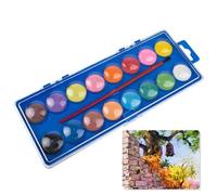 Set di vernici ad - 16 colori Forniture per la pittura educativa, colori nella scatola portatile, kit scarabocchi di toddler interattivo | Scatola di vernice vibrante e duratura con spazzol
