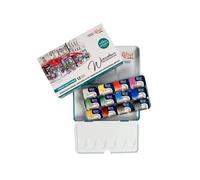 Set di vernici per acquerello ROSA Ucraina, set di 12 combinazioni di colori unici, custodia in metallo 2,5 ml pentole piene, extra fine (Urban)