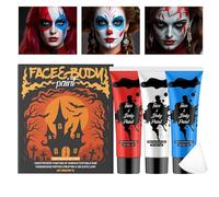 Set di vernici per la pelle artistica - trucco del festival, lavabile di lunga durata | Colori per il viso con utensili per segnali per bambini Halloween sembra performance art Event eventi creativi d