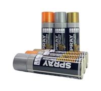 Set di vernici spray metalliche, colore oro, argento, bronzo lucido, set di 6 lattine da 200 ml, bomboletta spray ad asciugatura rapida, bomboletta spray lucida per legno, pietra, parete, metallo