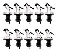 Set di versatori per olio e aceto, per bottiglie, tappo in gomma, colore argento lucido, versatore olio, dosatore per bottiglie, 10 pezzi/set, misura universale