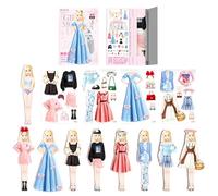 Set di vestire Magnetico - Principessa 10 X 14,5 X 0,8 Cm, Gioco Di Simulazione, Giocattolo per Bambini con Vestiti Magnetici Colorati | Gioco Di Puzzle per Ragazze E Ragazzi, Educativo