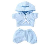 Set di Vestiti per Bambole 17cm, Moda Divertente Felpe per Bambole e Pantaloni Graziosi Pratici Accessori Costumi for Vestire la Figura (Blu)