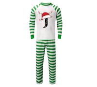 Set di vestiti per la casa con 26 lettere di stampa per genitori, bambini, papà, alla moda, alla moda, per la famiglia, per il periodo natalizio, verde, S