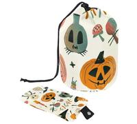 Set di vettore carino con illustrazioni di Halloween 2_194 borsa cosmetica con mini sacchetto con cerniera borsa da toilette da viaggio per le donne organizzatore di trucco con coulisse borsa