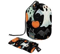 Set di vettore carino con illustrazioni di Halloween 2_194 borsa cosmetica con mini sacchetto con cerniera borsa da toilette da viaggio per le donne organizzatore di trucco con coulisse borsa