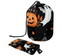Set di vettore carino con illustrazioni di Halloween 2_194 borsa cosmetica con mini sacchetto con cerniera borsa da toilette da viaggio per le donne organizzatore di trucco con coulisse borsa