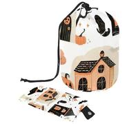 Set di vettore carino con illustrazioni di Halloween 2_194 borsa cosmetica con mini sacchetto con cerniera borsa da toilette da viaggio per le donne organizzatore di trucco con coulisse borsa