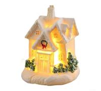 Set di villaggio natalizio a LED alimentato a batteria con statuette case in resina per creare un'atmosfera calda per le vacanze su tavoli d'ingresso, caminetti (302 e F)