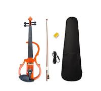 Set Di Violino Elettrico 4/4 In Colore Giallo Con Accessori In Ebano Cordiera Con Piroli Tastiera Mentoniera