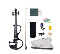 Set Di Violino Elettrico 4/4 Nero Con Raccordi In Ebano Custodia Per Violino Gratuita Ponte Cavo Audio Sintonizzatore Arco In Legno Brasiliano Per Principianti