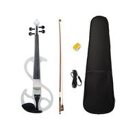 Set Di Violino Elettrico In Legno Massello Bianco Con Custodia Per Violino In Tela Cavo Audio Per Arco In Legno Brasiliano Violino Per Studenti Bianco