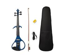 Set Di Violino Elettrico Solidwood Violino Cordiera In Ebano Con Quattro Accordatori Fini Tastiera Mentoniera Set Di Violino Blu