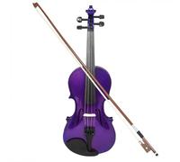 Set Di Violino Per Principianti Violino Acustico In Legno Massello A Grandezza Naturale 4/4 Per Violino Principiante Con Custodia E Arco Violino Di Colore Viola/Verde(Purple)
