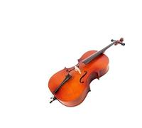 Set di violoncello in legno 4/4 con borsa imbottita, arco, colofonia e ponte, colore naturale