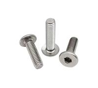 Set di viti a brugola con testa piatta ultra sottile in acciaio inossidabile 304 A2 - M1.6, M2.5, M3, M4, M5, M6, M8 (5/10/50 pezzi)(65mm,M6 10pcs)