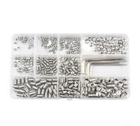 Set di viti a testa conica in acciaio inox con testa esagonale, per M3-M8, 400 pezzi in 10 misure popolari, argento