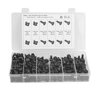 Set di viti dadi a gabbia M6, elementi di fissaggio in acciaio al carbonio per controller del telaio rack, kit di dadi a gabbia neri con 100 dadi e 100 viti, include scatola