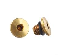 Set di viti di spurgo per sistema frenante bicicletta, 2 pezzi, M5 x 5 mm, con O-Ring, costruzione in lega Ti (giallo)