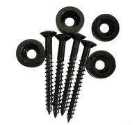 Set di viti e boccole di montaggio per chitarra elettrica, kit di 4 pezzi in metallo con puntali da 14 mm, viti da 44,5 mm, antiruggine e resistente all'usura per corpi Strat/Tele/Gibson (nero)