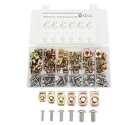 Set di viti e dadi a U da 130 pezzi, clip di fissaggio a forma di U per uso automobilistico con elementi di fissaggio in acciaio inox per la riparazione del rivestimento della port