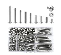 Set di viti e dadi, testa esagonale M6 in acciaio inox e set di viti esagonali a testa tonda (10/14/18/20/25/30/35/40/45 mm) (M6, Silver)