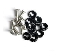 Set di viti e rondelle M6 in alluminio anodizzato, 10 pezzi, per auto, per parafango, paraurti, fori di montaggio e riparazione (nero)