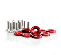 Set di viti e rondelle M6 in alluminio anodizzato, 10 pezzi, per auto, per parafango, paraurti, montaggio e riparazione (rosso)