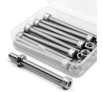 Set di viti esagonali M8 x 100 mm, 8 pezzi in acciaio inox 304, bulloni e dadi, viti per macchina