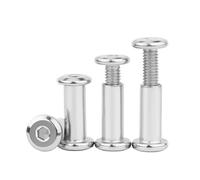 Set di viti for stecca di bloccaggio for mobili in acciaio inossidabile 304 Set bulloni for smusso a testa piatta con esagono incassato M3-M6 con dadi(M3x20mm 40sets)
