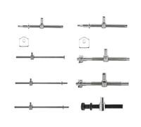 Set di viti in metallo argentato regolabili 2SET F - Viti di regolazione della tensione complete for catena e barra di guida, impostazione anteriore e posteriore 2set(78mm)