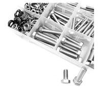 Set di viti M3 M4 M5 M6 da 600 pezzi, dadi e bulloni, rondelle piatte e elastiche, viti a testa esagonale, bulloni, dadi, kit, filettatura completa