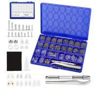 Set di viti per occhiali da vista e da sole 32, kit di riparazione occhiali, viti di precisione con cacciavite e nasello per riparazioni di montature