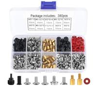 Set di viti per PC 380 Pezzi Set di Viti per Computer PC, Viti Distanziali per Scheda Madre per PC # 6-32 Set di Distanziatori da Maschio a Femmina M3 per Assemblato Computer