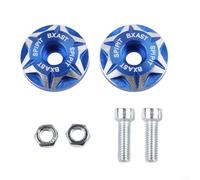 Set di viti per targa auto, 2 pezzi, in lega di alluminio con finitura anodizzata e lavorazione CNC per un'installazione affidabile e portatarga (blu)