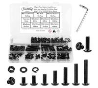 Set di viti Torx, 276 viti a testa bombata Torx, viti filettate a testa tonda per macchina, dadi e rondelle, assortimento con punte T25.