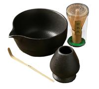 Set Di Whisk Matcha - Ciotola Giapponese, Scoop Di | Strumenti Tradizionali Da Tè Con Supporto, Accessorio Per Miscelazione Liscia Per Cerimonie Rituali Di Meditazione Per Preparazione Al Tè Ver