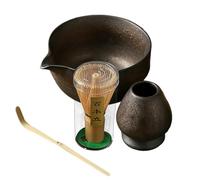 Set Di Whisk Matcha - Ciotola Giapponese, Scoop Di | Strumenti Tradizionali Da Tè Con Supporto, Accessorio Per Miscelazione Liscia Per Cerimonie Rituali Di Meditazione Per Preparazione Al Tè Ver