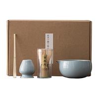 Set di Whisk Matcha - Kit di ciotola, strumenti da tè in | Maker di kit in polvere da 4 pezzi, per cucchiaio per cucchiaio per autentico divertimento verde Gifting Office Ufficio USUTI