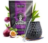 Set di yerba mate con accessori | Guarani Maracuya | Yerba mate fruttato | Calabash, bombilla e accessori | Caffeina naturale | Yerba mate del Paraguay | 500g | 0,5kg