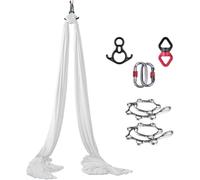 Set di yoga aereo professionale (seta di 8 metri + sistema di sospensione) - respirante, adatto per allenamenti a casa/meditazione, con una capacità di carico di 150 chilogrammi. (B)