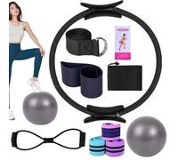 Set di yoga per le donne, il set di anelli Pilates - Toning Pilates Ring,Accessori per l'allenamento a casa, cintura di stretching multifunzionale, bande yoga per palestra, uomini, f
