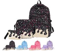 Set di zaini e contenitori for il pranzo da 3 pezzi for bambini, include una borsetta, una stampa di gelato